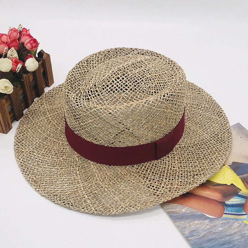 Salty Straw Rope Hollow Wide Brim Straw Hat