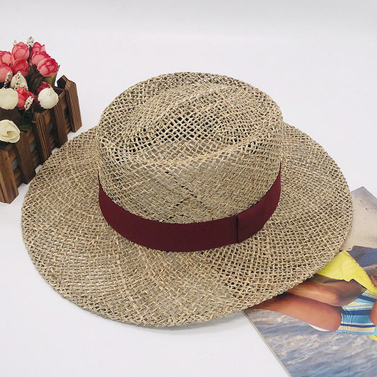 Salty Straw Rope Hollow Wide Brim Straw Hat