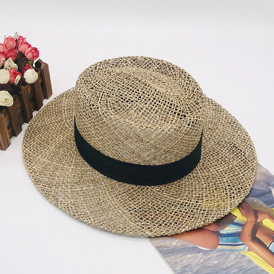 Salty Straw Rope Hollow Wide Brim Straw Hat