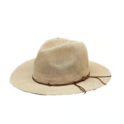 Can be rolls up for packing-Wide Brimmed Straw Hat