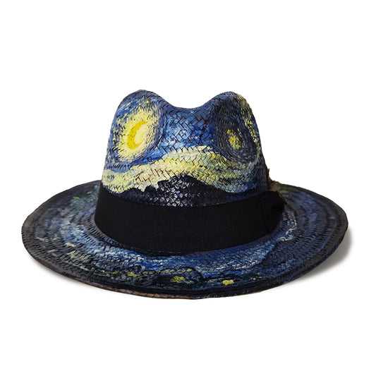 Van Gogh Starry Sky Haute Couture Hand-Painted Straw Hat