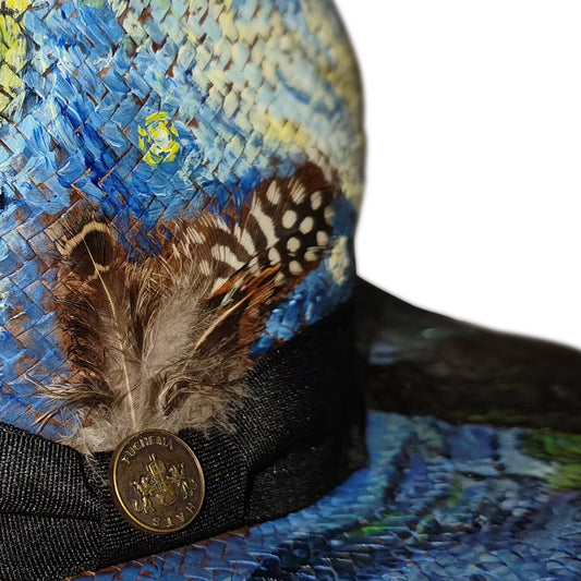 Van Gogh Starry Sky Haute Couture Hand-Painted Straw Hat