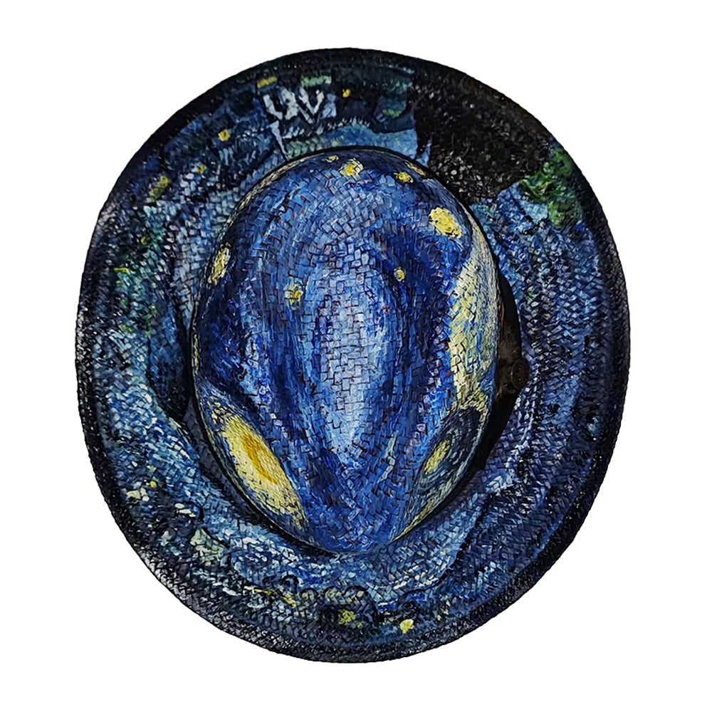 Van Gogh Starry Sky Haute Couture Hand-Painted Straw Hat