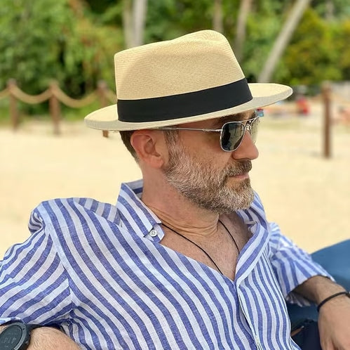Can Be Rolls Up For Packing -Panama Hat-Safari