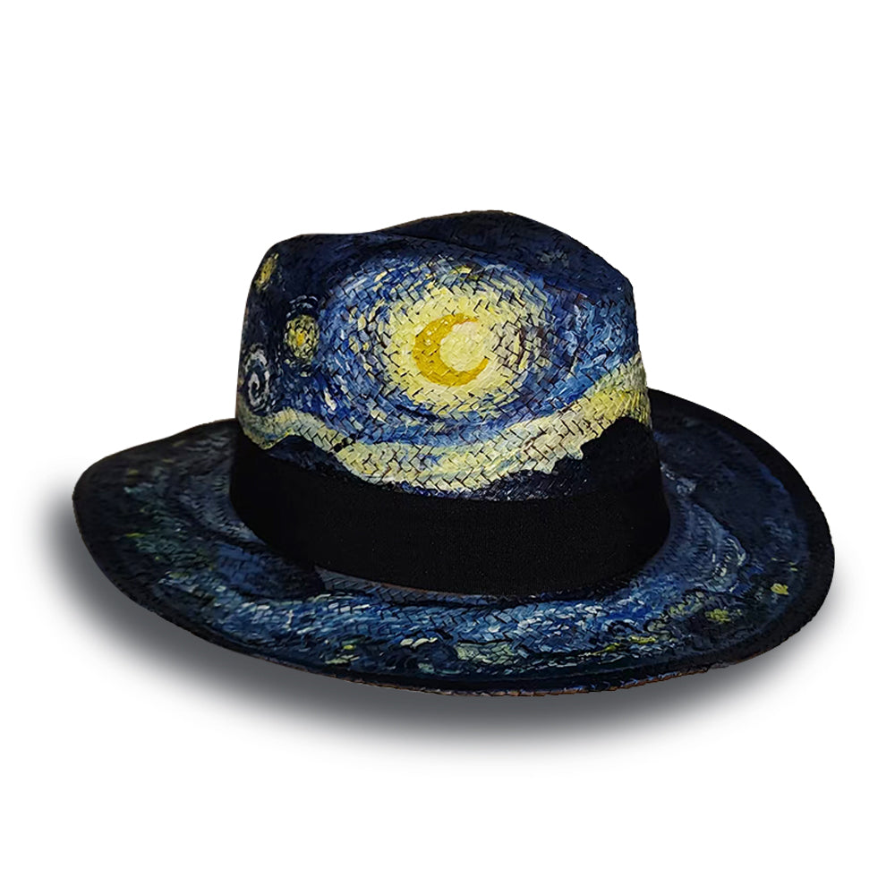 Van Gogh Starry Sky Haute Couture Hand-Painted Straw Hat