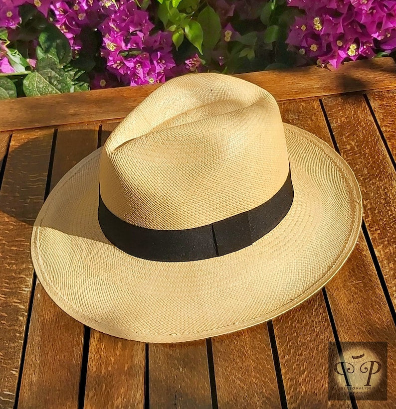 Genuine Ecuadorian Natural Panama Hat Handwoven in Ecuador Toquilla Palm Hat Fedora Hat Cuenca Style Ecuador Authentic