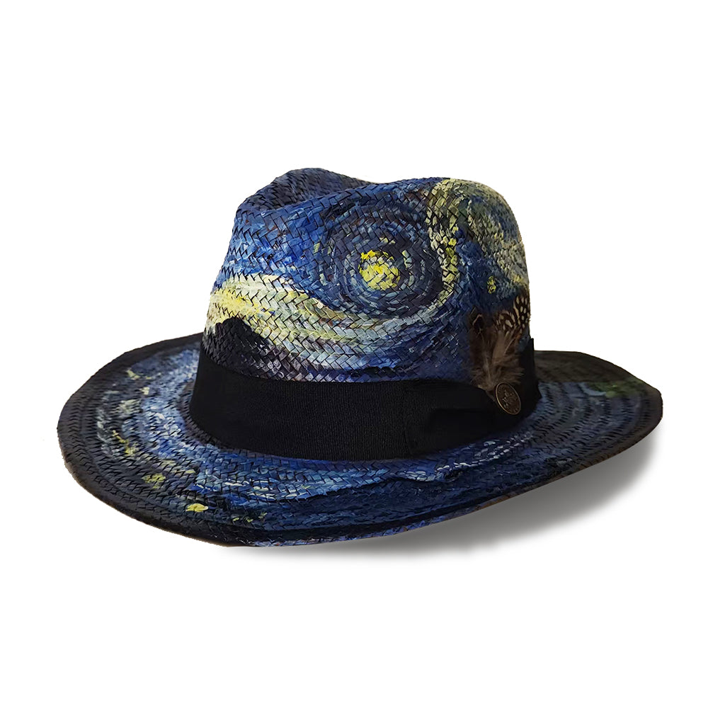 Van Gogh Starry Sky Haute Couture Hand-Painted Straw Hat