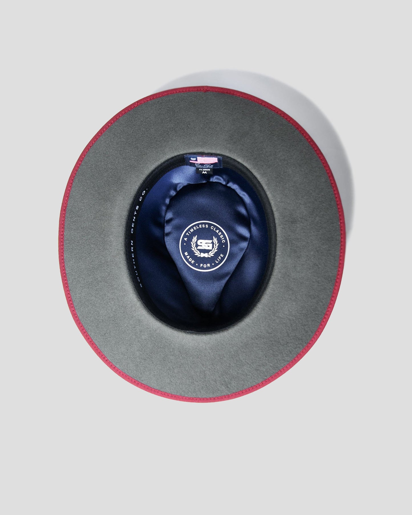 Ferguson Fedora Hat - Slate + Burgundy