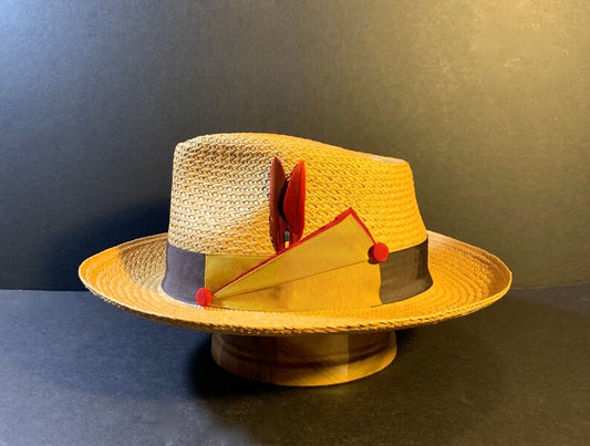 Panama Brown/Tan Hat New Straw Custom Made Fedora