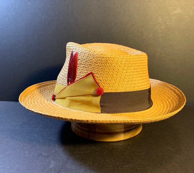 Panama Brown/Tan Hat New Straw Custom Made Fedora