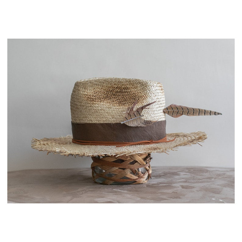 Grilled Raffia Straw Fedora