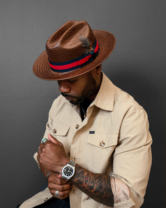 Miller Ranch Fedora Hat - Patriotic Straw
