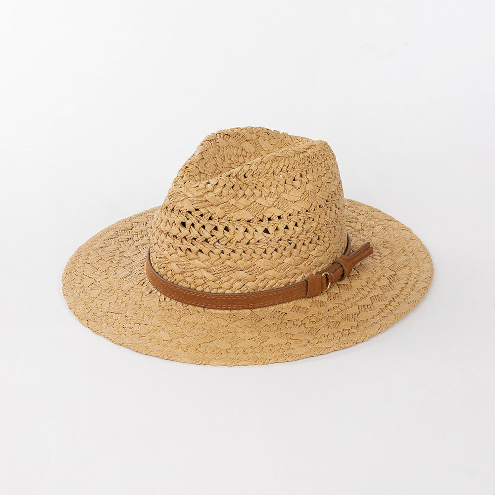 Fashionable Casual Hollow Pattern Wide Brim Straw Hat