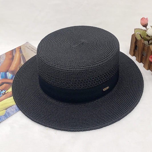 Hand-woven raffia summer hat