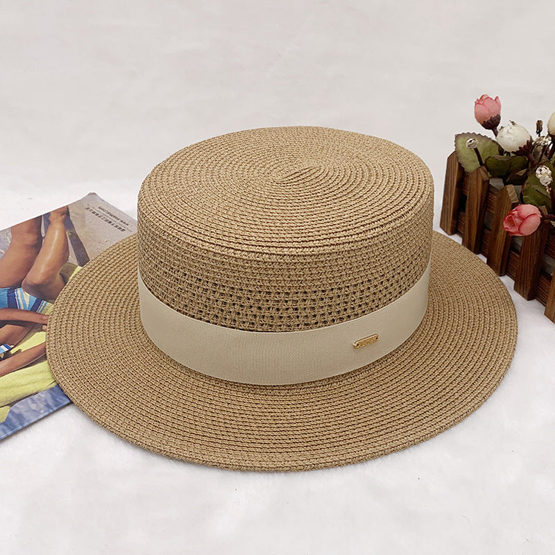 Hand-woven raffia summer hat