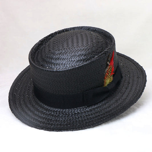 Fashionable Hoop Flat Top Paper Straw Hat