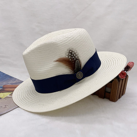 High-end Panama Feather Woven Straw Hat