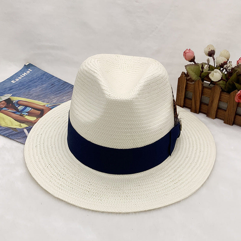 High-end Panama Feather Woven Straw Hat