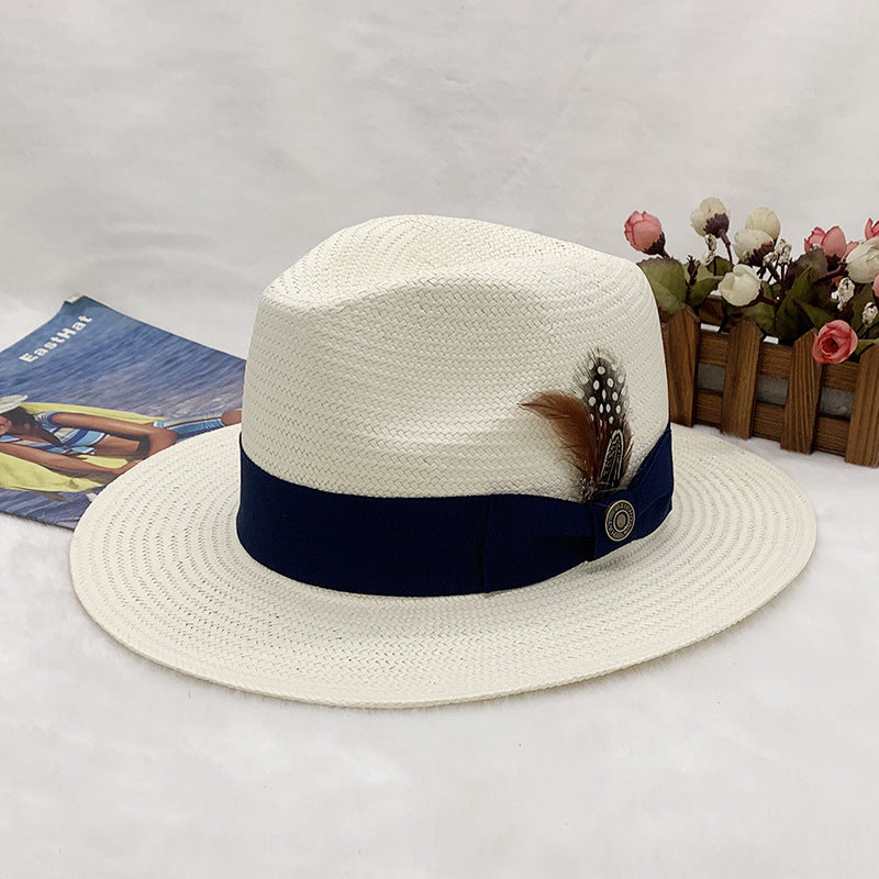 High-end Panama Feather Woven Straw Hat
