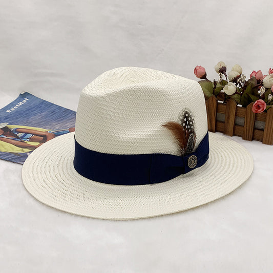 High-end Panama Feather Woven Straw Hat