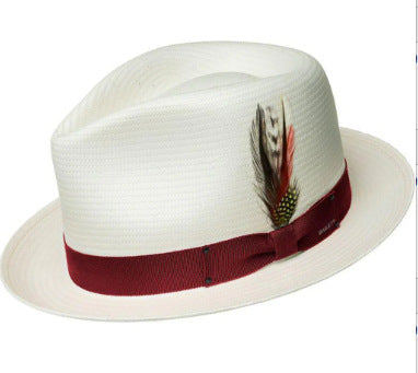 Fine Hand-woven High-end Feather Straw Hat