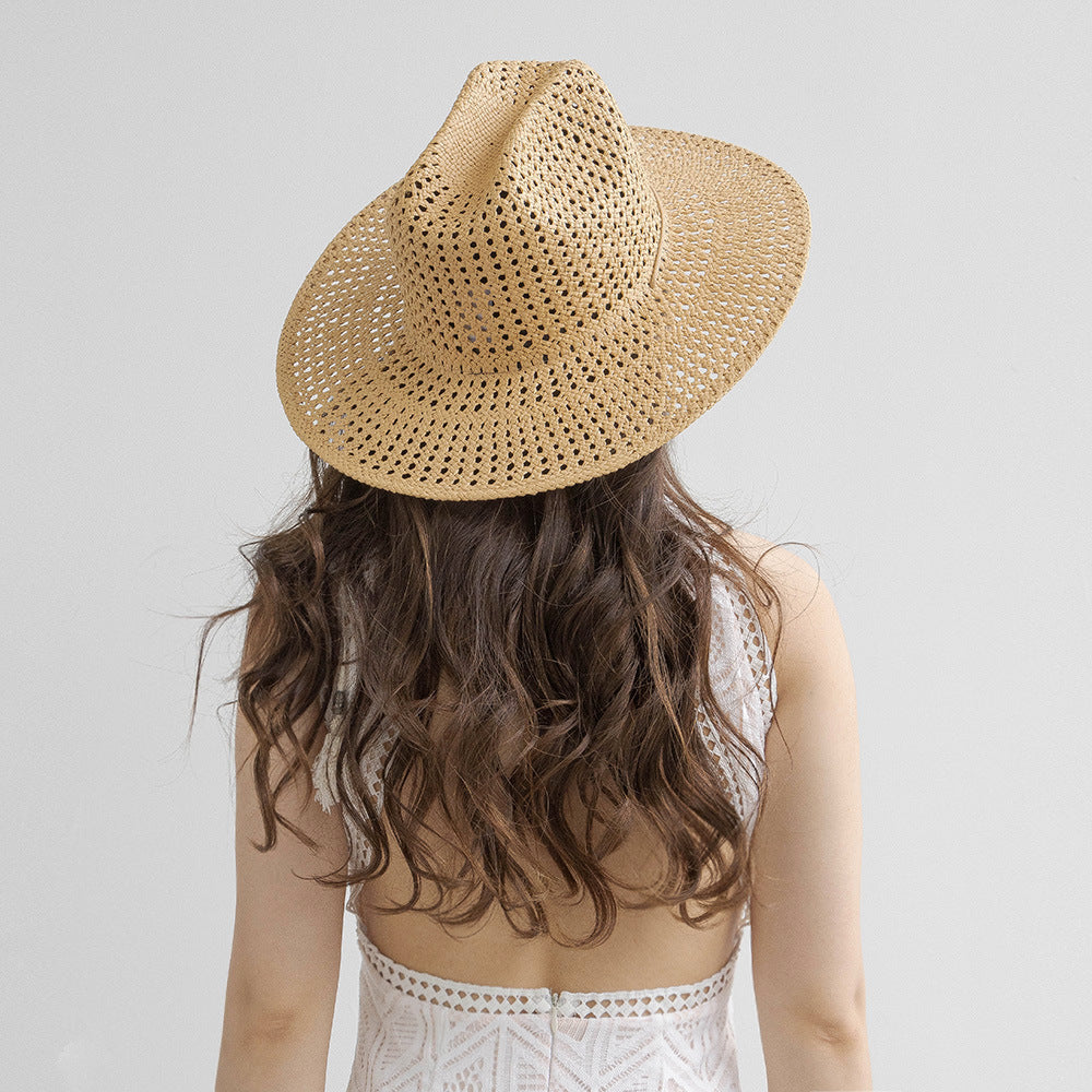 Hand-woven hollow outdoor fashion straw hat