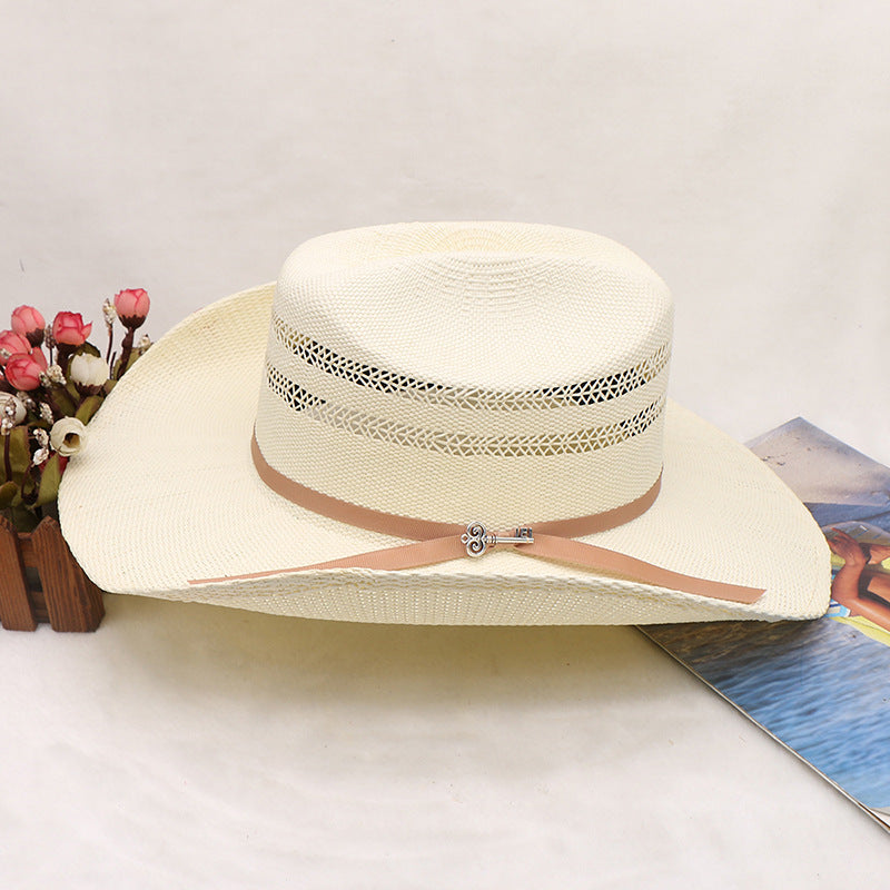 Openwork Woven Knight Curled Straw Hat