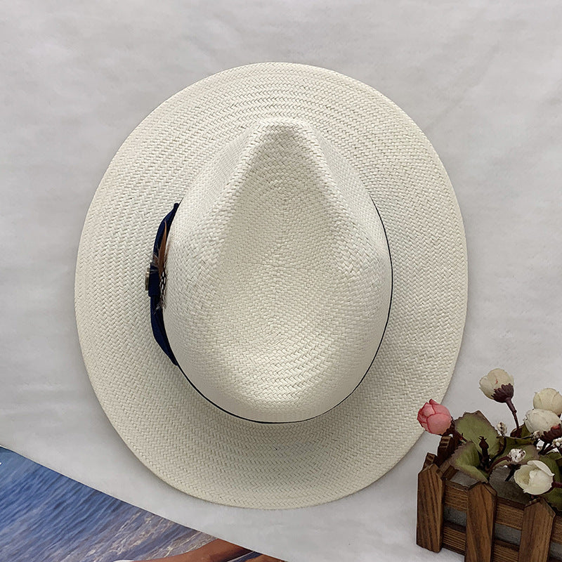 High-end Panama Feather Woven Straw Hat