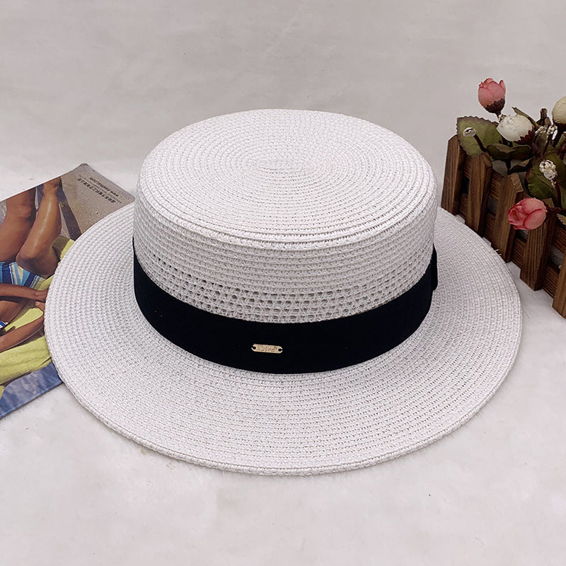 Hand-woven raffia summer hat