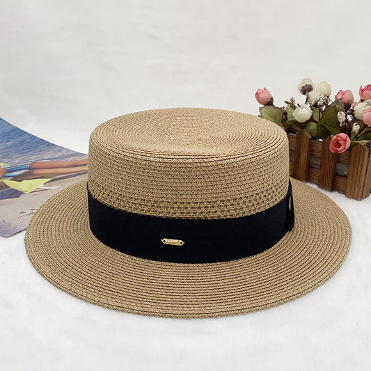 Hand-woven raffia summer hat