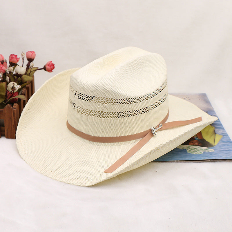 Openwork Woven Knight Curled Straw Hat