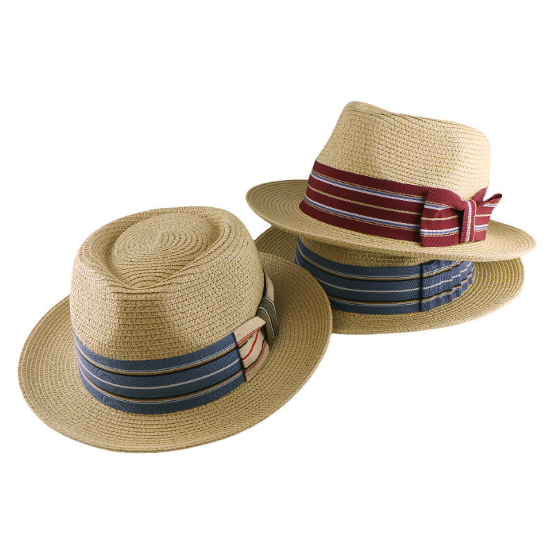 Handmade Striped Jazz Woven Straw Hat