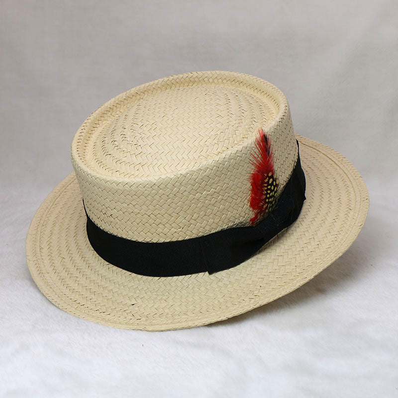 Fashionable Hoop Flat Top Paper Straw Hat