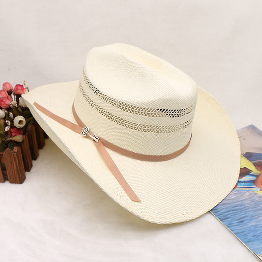 Openwork Woven Knight Curled Straw Hat
