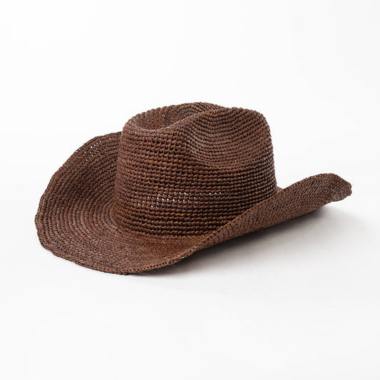 Hand Crocheted Raffia Straw Hat
