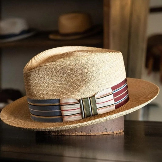 Handmade Striped Jazz Woven Straw Hat