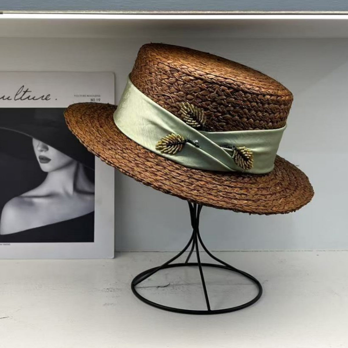 French Handmade Raffia Straw Hat