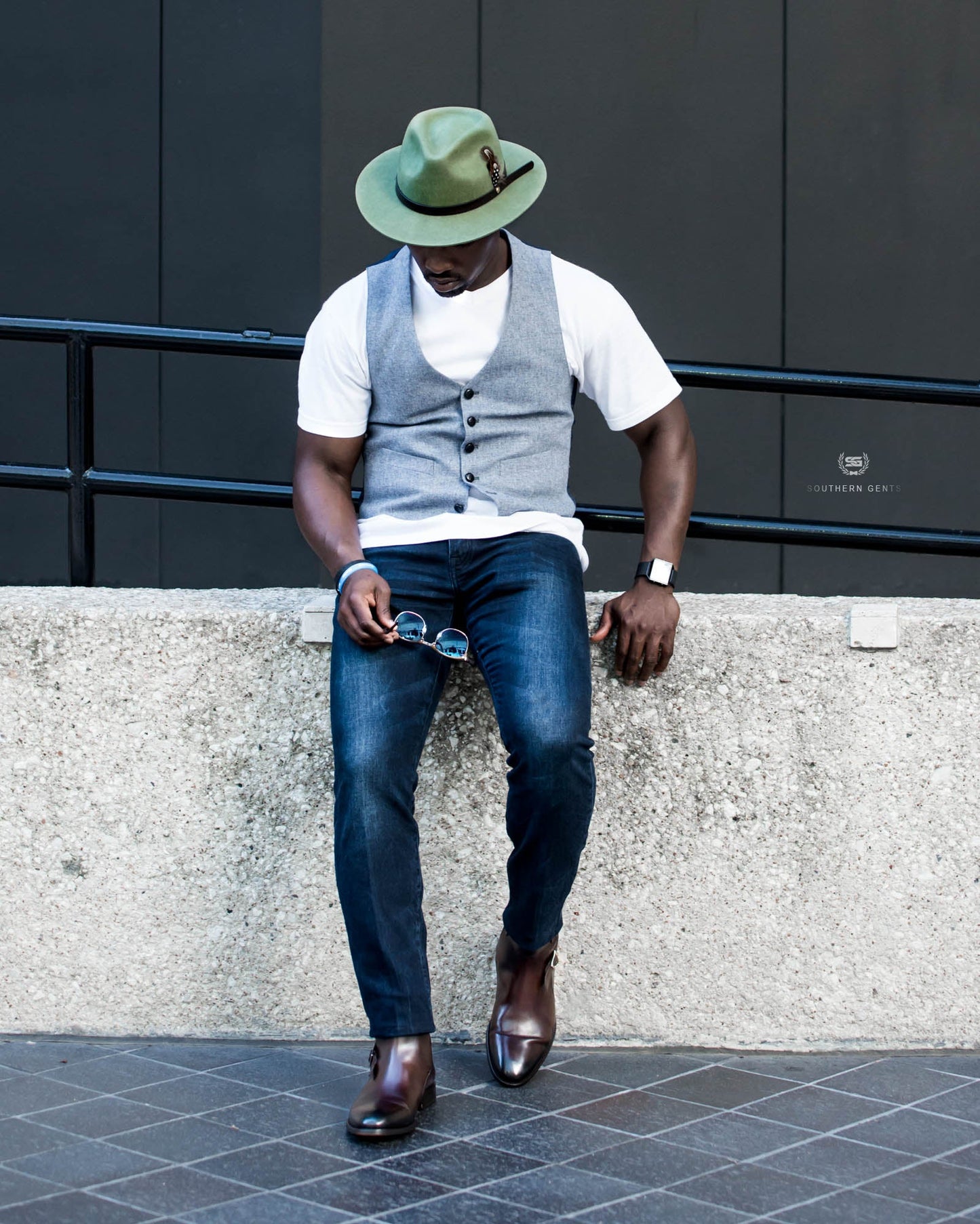 Geoffery Fedora Hat – Olive Green