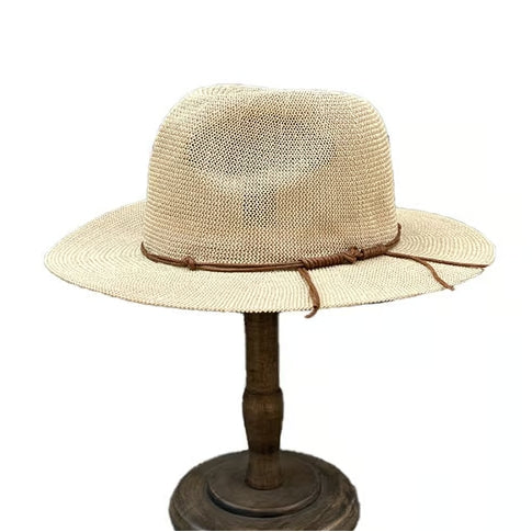 Can be rolls up for packing-Wide Brimmed Straw Hat