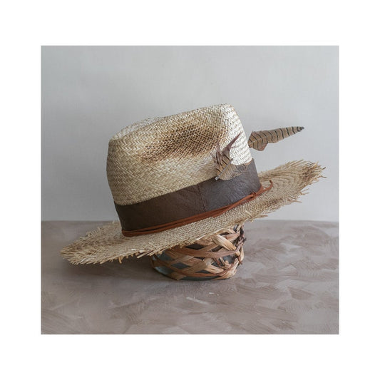 Grilled Raffia Straw Fedora