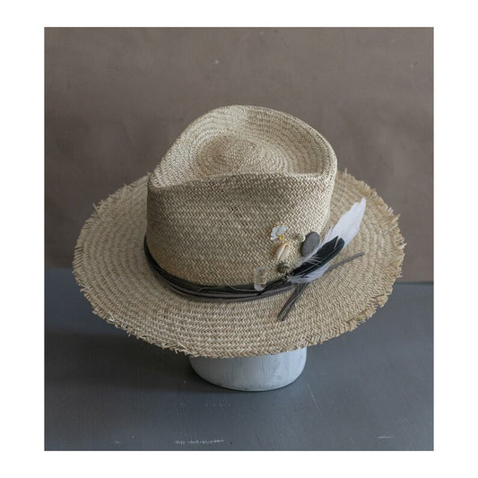 Raffia Straw Fedora- Haute Couture Straw Hat