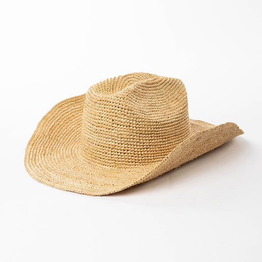 Hand Crocheted Raffia Straw Hat