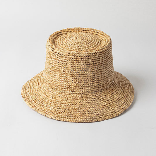 Handmade Crochet Raffia Bucket Hat