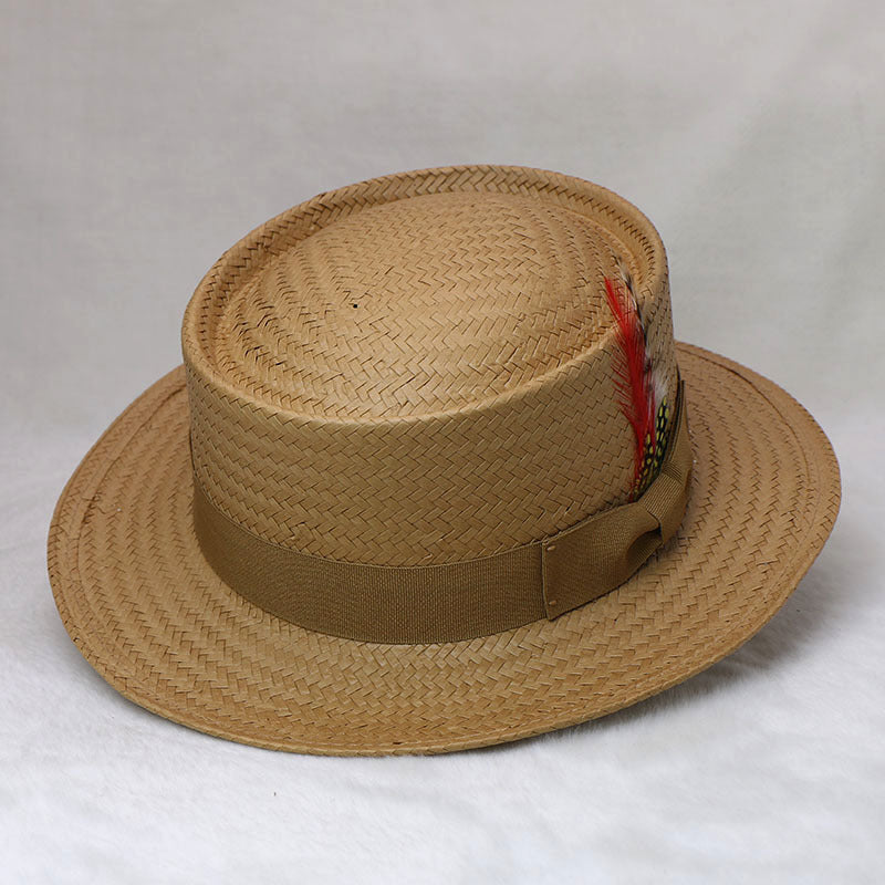 Fashionable Hoop Flat Top Paper Straw Hat
